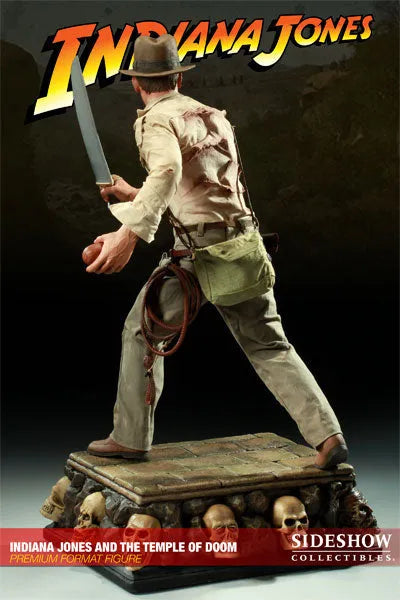 Indiana Jones - 1/4 Scale Premium Figure: Indiana Jones (The Temple Of Doom)ㅤ – Sideshow Collectibles – ActionFigure Brasil — close