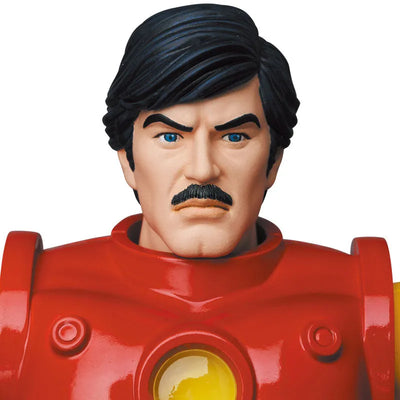 Iron Man - Tony Stark - Mafex No.165 - Comic Ver. (Medicom Toy)ㅤ – Medicom Toy – ActionFigure Brasil — com base expositora