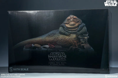 Jabba the Hutt and Throne Deluxe – Sideshow Collectibles – ActionFigure Brasil — com base expositora