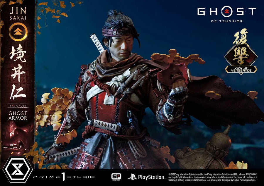 Jin Sakai, The Ghost (Vow of Vengeance Ghost Armor Edition) Ghost of Tsushima – Prime1Studio – ActionFigure Brasil