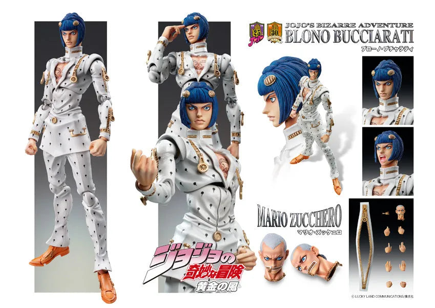 Jojo no Kimyou na Bouken - Ougon no Kaze - Bruno Bucciarati - Mario Zucchero - Super Action Statue #33 - 2024 Re-release (Medicos Entertainment)ㅤ – Medicos Entertainment – ActionFigure Brasil