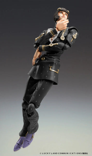 Jojo no Kimyou na Bouken - Ougon no Kaze - Bruno Bucciarati - Mario Zucchero - Super Action Statue - Ver.Black (Medicos Entertainment)ㅤ – Medicos Entertainment – ActionFigureBrasil — close