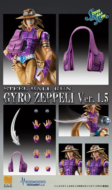 Jojo no Kimyou na Bouken - Steel Ball Run - Gyro Zeppeli - Super Action Statue - Ver. 1.5 - 2023 Re-release (Medicos Entertainment)ㅤ – Medicos Entertainment – ActionFigure Brasil