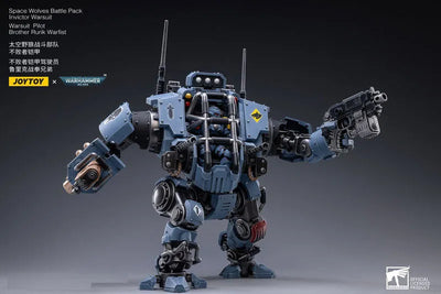 JOYTOY x Warhammer 40000 1/18 Space Wolf Battle Pack, Invictor War Suitㅤ – JOYTOY – ActionFigure Brasil — com base expositora