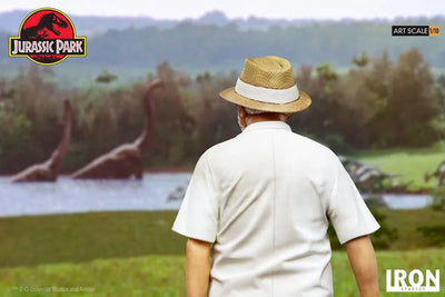 Jurassic Park / John Hammond 1/10 Art Scale Statueㅤ – Iron Studios – ActionFigureBrasil — com base expositora