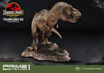 Jurassic Park - Tyrannosaurus Rex - Prime Collectible Figures PCFJP-01 - 1/38 (Prime 1 Studio)ㅤ – Prime 1 Studio – ActionFigureBrasil — com base expositora
