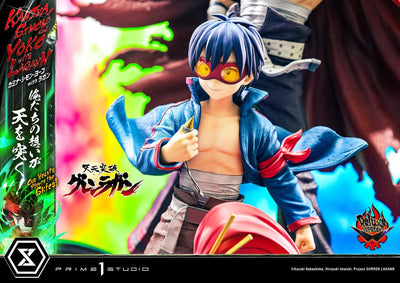 Kamina, Simon & Yoko with Lagann Our Hearts Pierce the Skies! (Deluxe Bonus Version) Tengen Toppa Gurren Lagann – Prime1Studio – ActionFigure Brasil