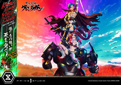 Kamina, Simon & Yoko with Lagann Our Hearts Pierce the Skies! (Deluxe Bonus Version) Tengen Toppa Gurren Lagann – Prime1Studio – ActionFigure Brasil