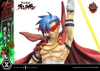 Kamina, Simon & Yoko with Lagann Our Hearts Pierce the Skies! (Deluxe Bonus Version) Tengen Toppa Gurren Lagann – Prime1Studio – ActionFigure Brasil