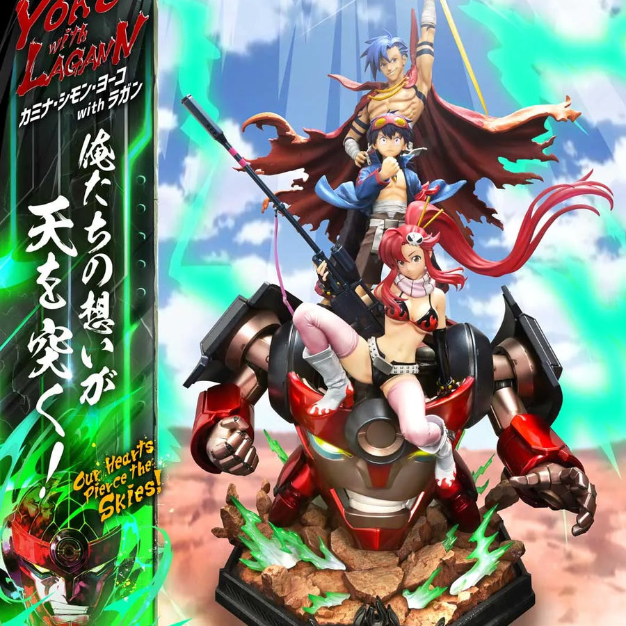 Kamina, Simon & Yoko with Lagann Our Hearts Pierce the Skies! (Regular Version) Tengen Toppa Gurren Lagann – Prime1Studio – ActionFigure Brasil