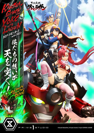 Kamina, Simon & Yoko with Lagann Our Hearts Pierce the Skies! (Regular Version) Tengen Toppa Gurren Lagann – Prime1Studio – ActionFigure Brasil