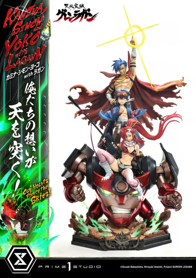 Kamina, Simon & Yoko with Lagann Our Hearts Pierce the Skies! (Regular Version) Tengen Toppa Gurren Lagann – Prime1Studio – ActionFigure Brasil