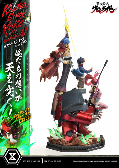Kamina, Simon & Yoko with Lagann Our Hearts Pierce the Skies! (Regular Version) Tengen Toppa Gurren Lagann – Prime1Studio – ActionFigure Brasil