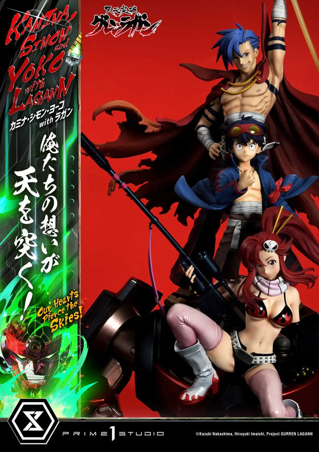 Kamina, Simon & Yoko with Lagann Our Hearts Pierce the Skies! (Regular Version) Tengen Toppa Gurren Lagann – Prime1Studio – ActionFigure Brasil