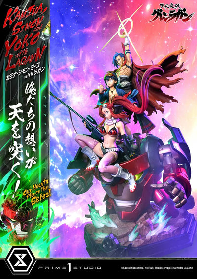 Kamina, Simon & Yoko with Lagann Our Hearts Pierce the Skies! (Regular Version) Tengen Toppa Gurren Lagann – Prime1Studio – ActionFigure Brasil