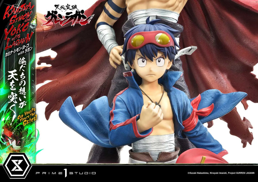 Kamina, Simon & Yoko with Lagann Our Hearts Pierce the Skies! (Regular Version) Tengen Toppa Gurren Lagann – Prime1Studio – ActionFigure Brasil