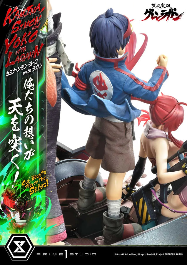 Kamina, Simon & Yoko with Lagann Our Hearts Pierce the Skies! (Regular Version) Tengen Toppa Gurren Lagann – Prime1Studio – ActionFigure Brasil