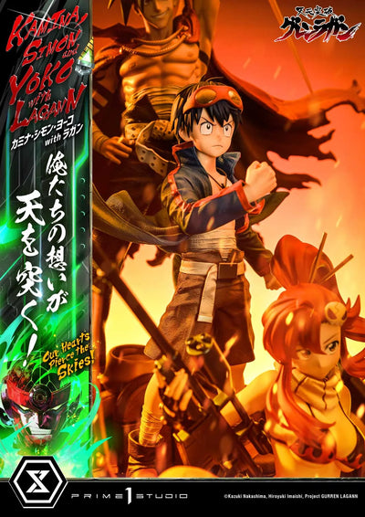 Kamina, Simon & Yoko with Lagann Our Hearts Pierce the Skies! (Regular Version) Tengen Toppa Gurren Lagann – Prime1Studio – ActionFigure Brasil