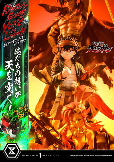 Kamina, Simon & Yoko with Lagann Our Hearts Pierce the Skies! (Regular Version) Tengen Toppa Gurren Lagann – Prime1Studio – ActionFigure Brasil