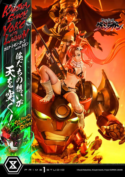 Kamina, Simon & Yoko with Lagann Our Hearts Pierce the Skies! (Regular Version) Tengen Toppa Gurren Lagann – Prime1Studio – ActionFigure Brasil
