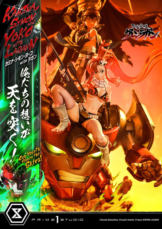 Kamina, Simon & Yoko with Lagann Our Hearts Pierce the Skies! (Regular Version) Tengen Toppa Gurren Lagann – Prime1Studio – ActionFigure Brasil