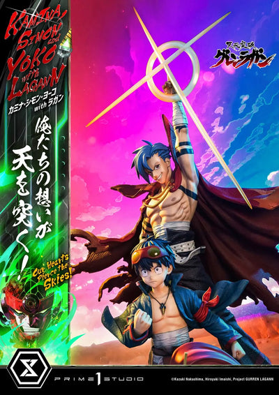 Kamina, Simon & Yoko with Lagann Our Hearts Pierce the Skies! (Regular Version) Tengen Toppa Gurren Lagann – Prime1Studio – ActionFigure Brasil