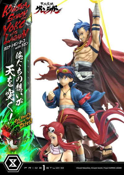 Kamina, Simon & Yoko with Lagann Our Hearts Pierce the Skies! (Regular Version) Tengen Toppa Gurren Lagann – Prime1Studio – ActionFigure Brasil