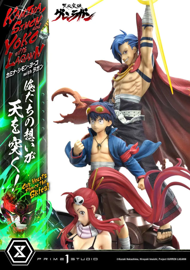 Kamina, Simon & Yoko with Lagann Our Hearts Pierce the Skies! (Regular Version) Tengen Toppa Gurren Lagann – Prime1Studio – ActionFigure Brasil