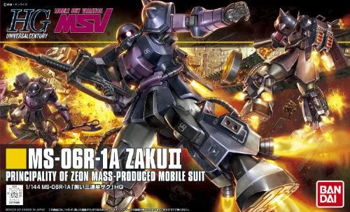 Kidou Senshi Gundam - MS-06R-1A Zaku II High Mobility Type - HGUC #151 - 1/144 - Black Tri-Stars Version (Bandai)ㅤ – Bandai – ActionFigureBrasil