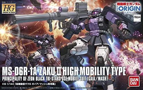 Kidou Senshi Gundam: The Origin - MS-06R-1A Zaku II High Mobility Type - HG Gundam The Origin - 1/144 - Black Tri-Stars, Gaia/Mash Custom (Bandai)ㅤ – Bandai – ActionFigureBrasil