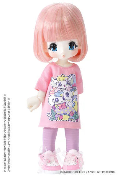 KIKIPOP! Kinoko Planet x Peropero Sparkles "Big T-shirt One-piece Dress" Pink (DOLL ACCESSORY)ㅤ – Azone – ActionFigure Brasil — ângulo diferente