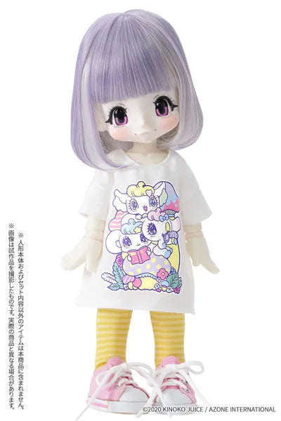 KIKIPOP! Kinoko Planet x Peropero Sparkles "Big T-shirt One-piece Dress" White (DOLL ACCESSORY)ㅤ – Azone – ActionFigure Brasil