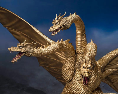King Ghidorah (1972) – Tamashii Nations – ActionFigure Brasil — com base expositora