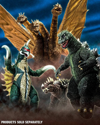 King Ghidorah (1972) – Tamashii Nations – ActionFigure Brasil — com base expositora