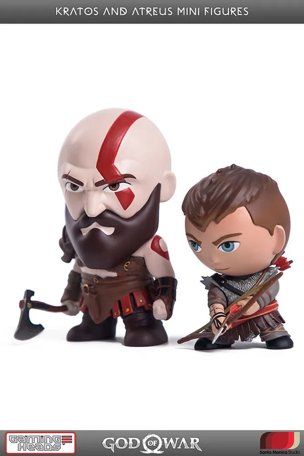 Kratos and Atreus Mini Figures – Gaming Heads – ActionFigure Brasil