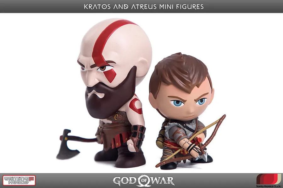 Kratos and Atreus Mini Figures – Gaming Heads – ActionFigure Brasil