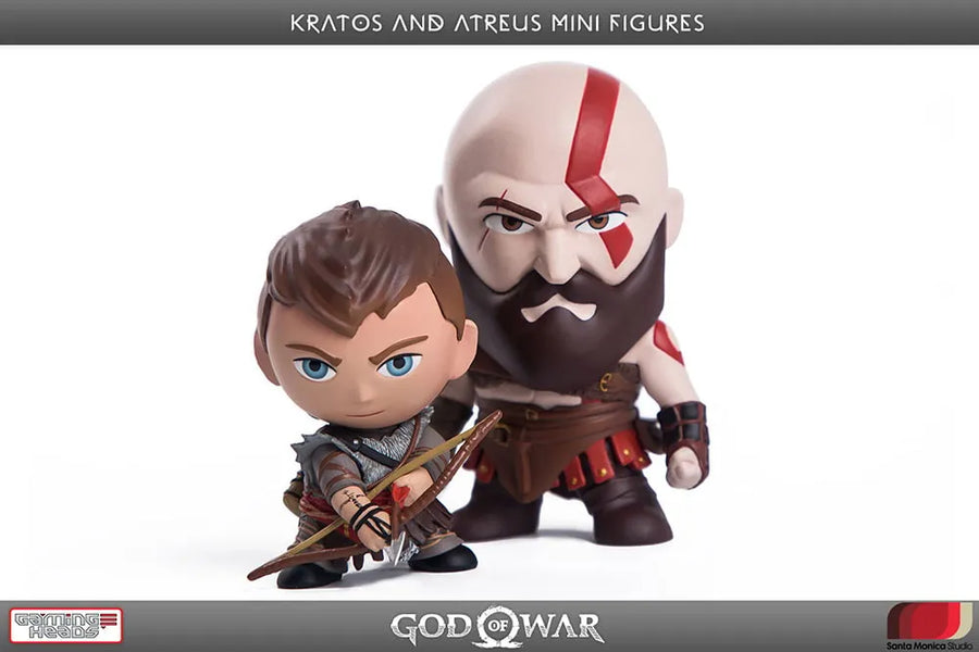 Kratos and Atreus Mini Figures – Gaming Heads – ActionFigure Brasil