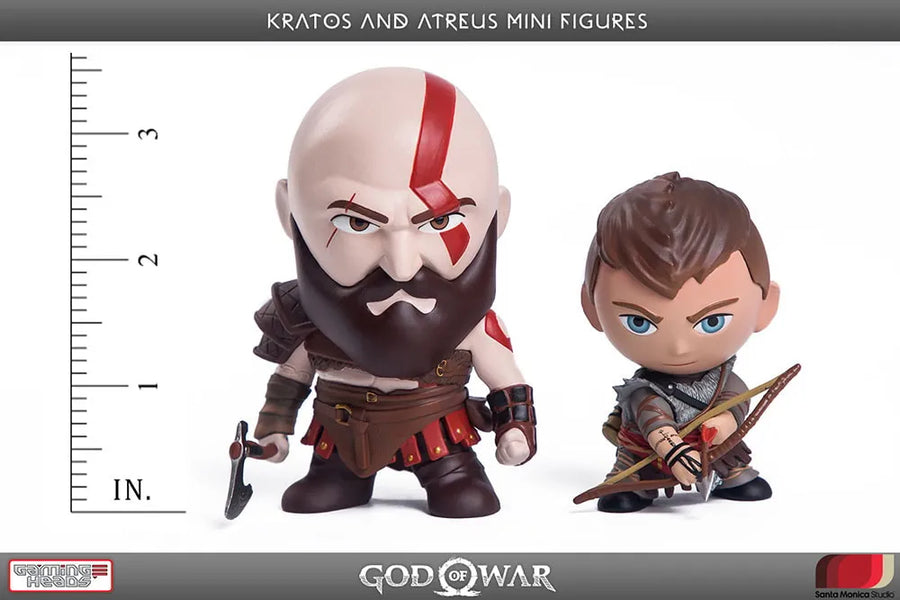 Kratos and Atreus Mini Figures – Gaming Heads – ActionFigure Brasil