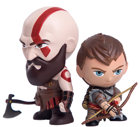 Kratos and Atreus Mini Figures – Gaming Heads – ActionFigure Brasil