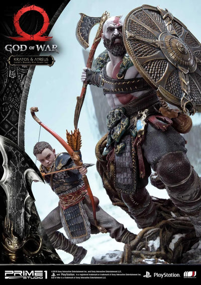 Kratos & Atreus (Ivaldi's Deadly Mist Armor Set Edition) God of War – Prime1Studio – ActionFigure Brasil