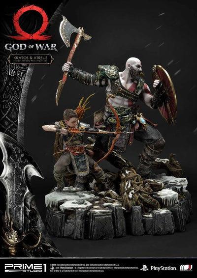 Kratos & Atreus (Ivaldi's Deadly Mist Armor Set Edition) God of War – Prime1Studio – ActionFigure Brasil