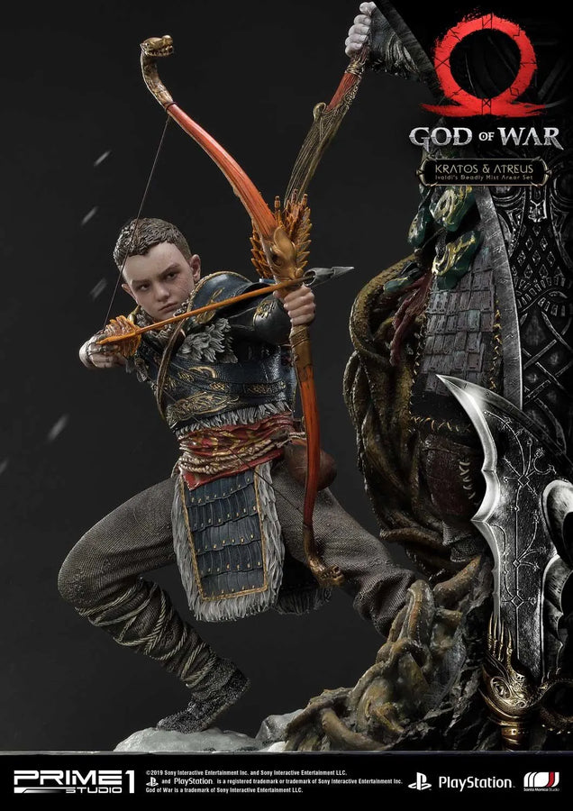 Kratos & Atreus (Ivaldi's Deadly Mist Armor Set Edition) God of War – Prime1Studio – ActionFigure Brasil