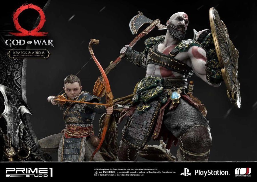 Kratos & Atreus (Ivaldi's Deadly Mist Armor Set Edition) God of War – Prime1Studio – ActionFigure Brasil
