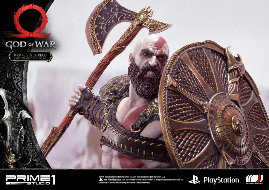Kratos & Atreus (Ivaldi's Deadly Mist Armor Set Edition) God of War – Prime1Studio – ActionFigure Brasil