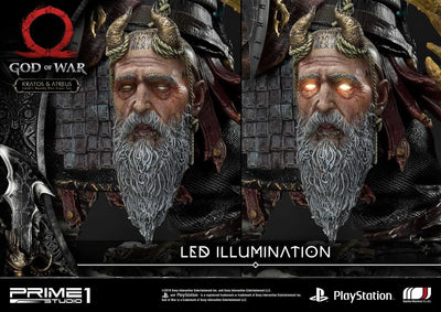 Kratos & Atreus (Ivaldi's Deadly Mist Armor Set Edition) God of War – Prime1Studio – ActionFigure Brasil