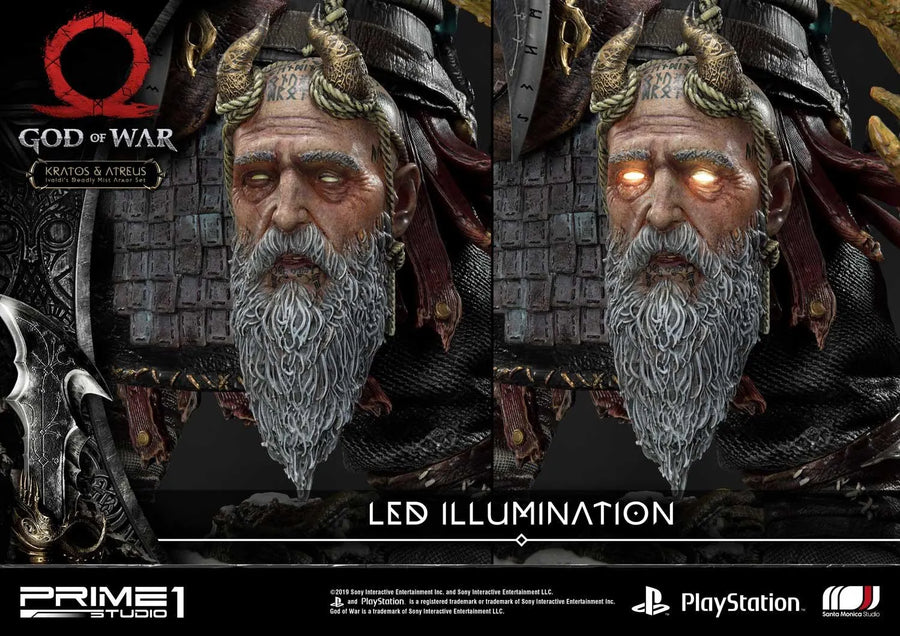 Kratos & Atreus (Ivaldi's Deadly Mist Armor Set Edition) God of War – Prime1Studio – ActionFigure Brasil