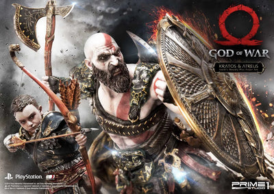 Kratos & Atreus (Ivaldi's Deadly Mist Armor Set Edition) God of War – Prime1Studio – ActionFigure Brasil