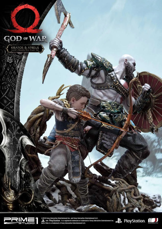 Kratos & Atreus (Ivaldi's Deadly Mist Armor Set Edition) God of War – Prime1Studio – ActionFigure Brasil