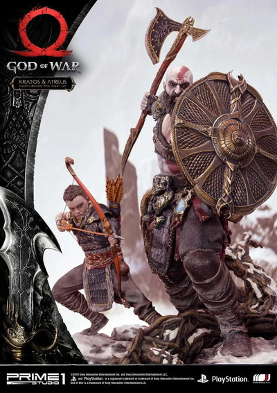 Kratos & Atreus (Ivaldi's Deadly Mist Armor Set Edition) God of War – Prime1Studio – ActionFigure Brasil
