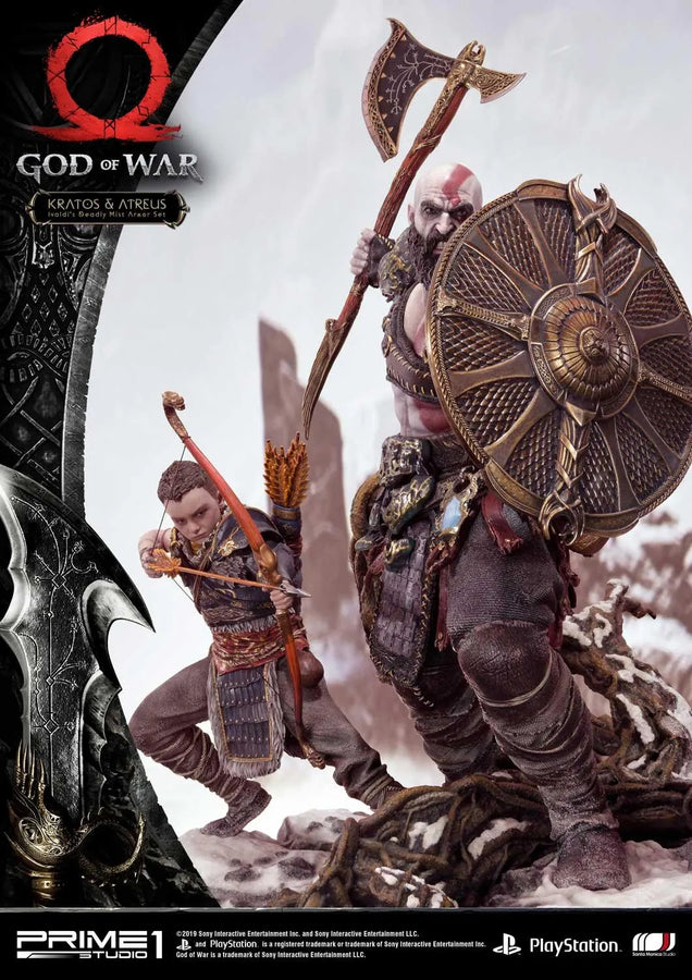 Kratos & Atreus (Ivaldi's Deadly Mist Armor Set Edition) God of War – Prime1Studio – ActionFigure Brasil